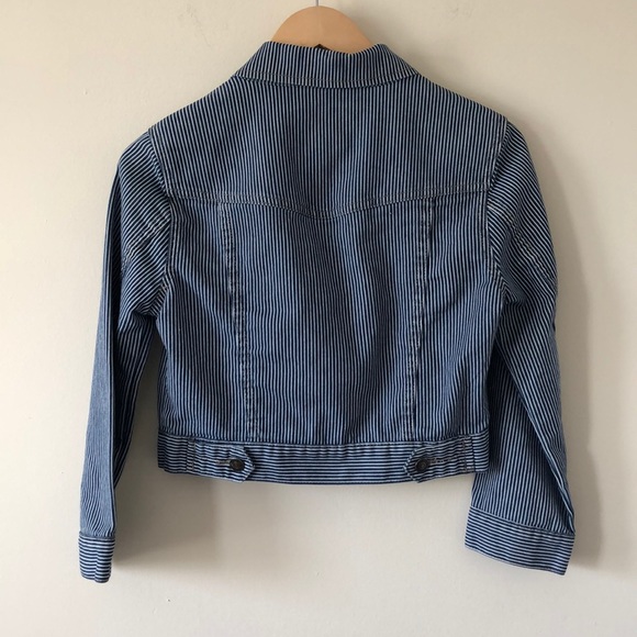 NWOT I Love H81 Striped Crop denim jacket - Picture 3 of 6